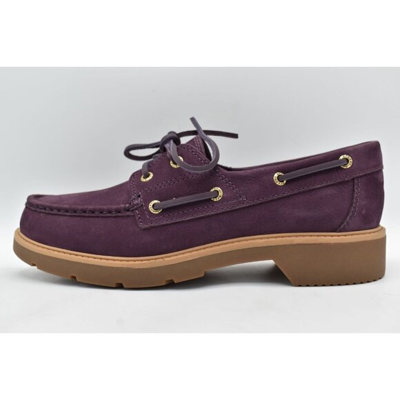 Sperry Womens Size 10 Wells Purple Leather Nubuck Slip On Boat Shoes - Picture 9 of 13